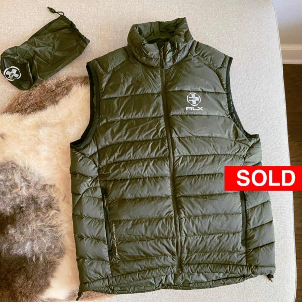 RLX Ralph Lauren New Men's Nylon Loden Green Global Explorer Vest Size Medium